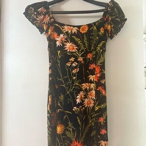 Urban Outfitters Black Floral Mini Dress